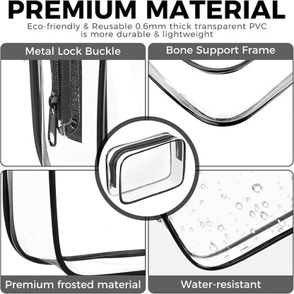 AURUZA Clear Makeup Bag, Portable Travel Toiletry Bags - Image 4