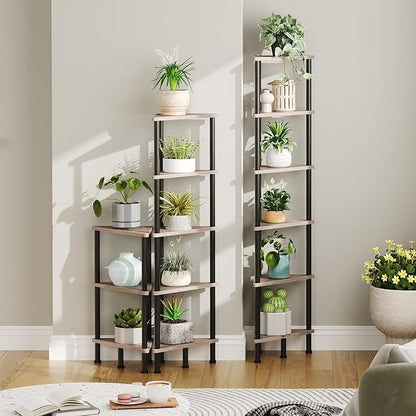 HOOBRO Corner Shelf Stand, Industrial 6-Tier Corner Bookshelf - Image 8