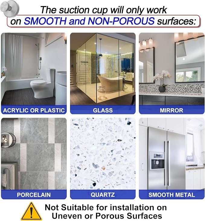 Bntuk Suction Cup Hooks for Shower, Removable Towel Hooks for Bathroom Window - Image 5