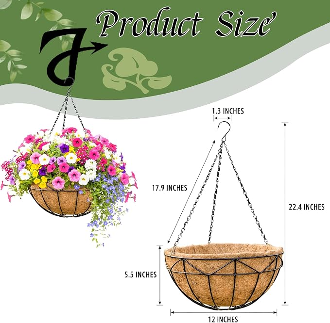 Unique Metal Iron Geometric Hanging Planter Set of 4 Stylish 12 Inch Extra Deep - Image 6