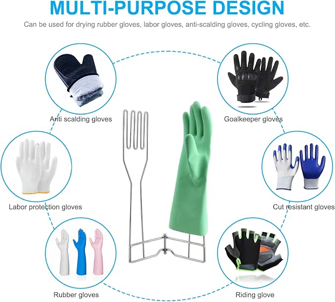 Glove Drying Rack, 14.7 Inch Stainless Steel Vertical Glove Holder, Collapsible - Image 6