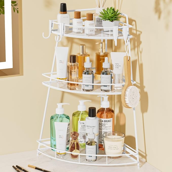 VITVITI 3 Tier Corner Bathroom Counter Organizer, Metal Bathroom Countertop by VITVITI