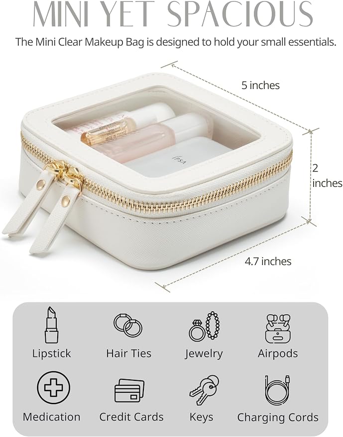 Popvibe Clear Makeup Bag Travel Cosmetic Case Transparent Toiletry Bag - Image 4