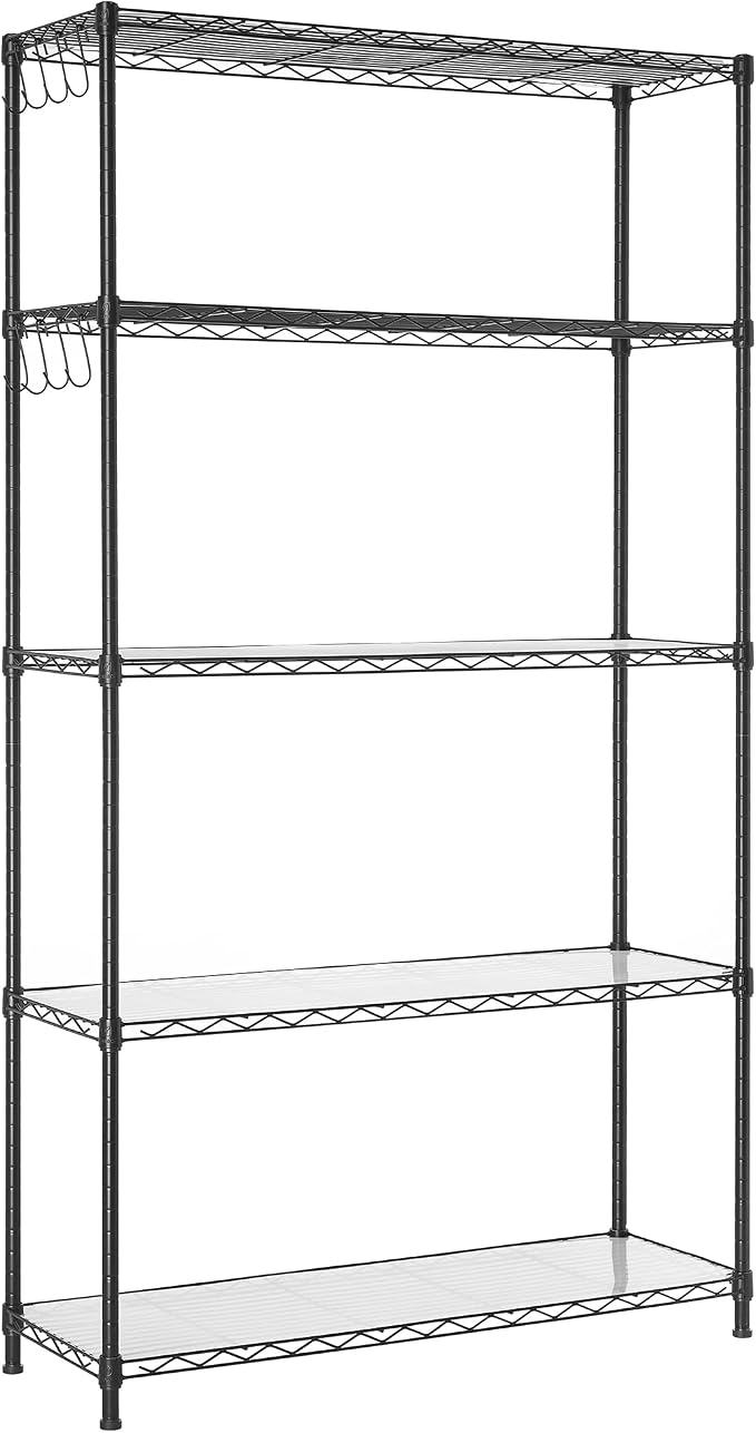 SONGMICS 5-Tier Storage Shelves, Wire Shelving Unit, Kitchen Metal Shelves by Unknown