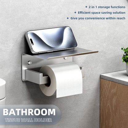 APLusee Brushed Nickel Toilet Paper Holder - Image 3