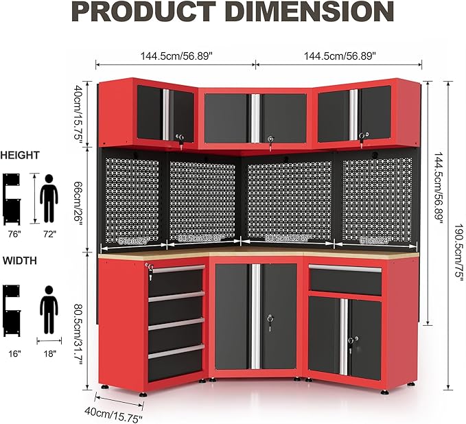 LARBANKE Garage Storage Cabinet System—8 Pcs Garage Cabinets and Storage System - Image 2