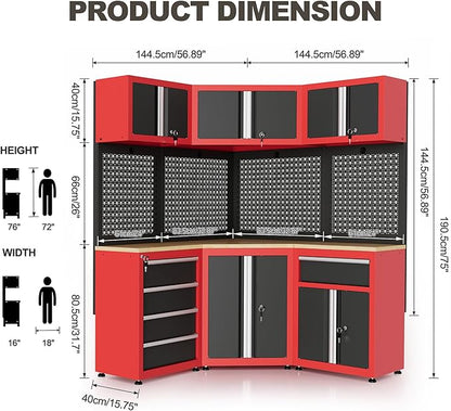 LARBANKE Garage Storage Cabinet System—8 Pcs Garage Cabinets and Storage System - Image 2