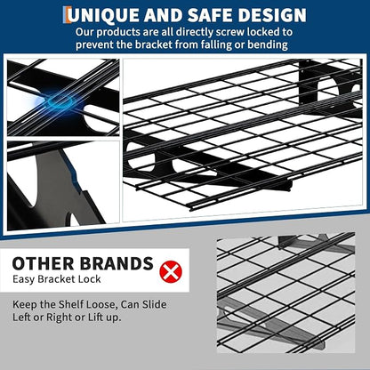 2 Pack 2x6 FT Garage Shelves Wall Mounted, 1600 LBS Heavy Duty Wall Shelf - Image 3