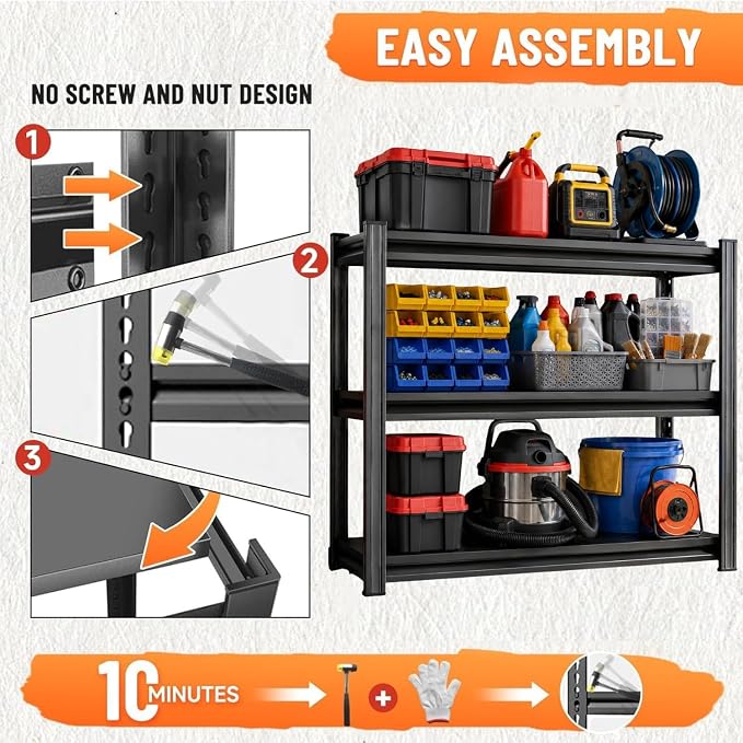 Garage Shelving, Heavy Duty Storage Shelves, Adjustable Boltless Units | Metal - Image 4