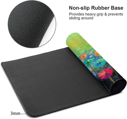 Desk Mat, Abstract Watercolor Flowers Extended Gaming Mouse Pad - Image 8