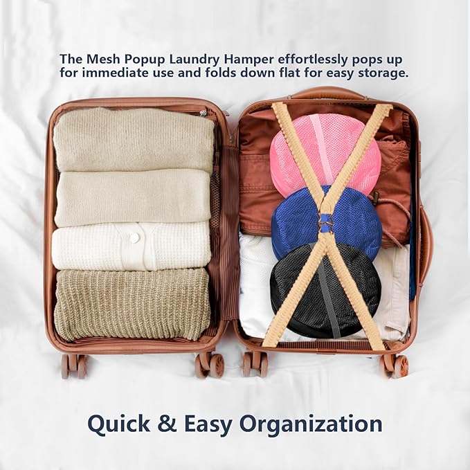 Pop Up Laundry Hamper, Mesh Laundry Basket Collapsible, Foldable Hamper - Image 4