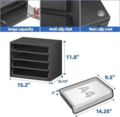 Simple Trending Desk File Organizers, 4-Tier Letter Tray Paper Organizer - Image 8