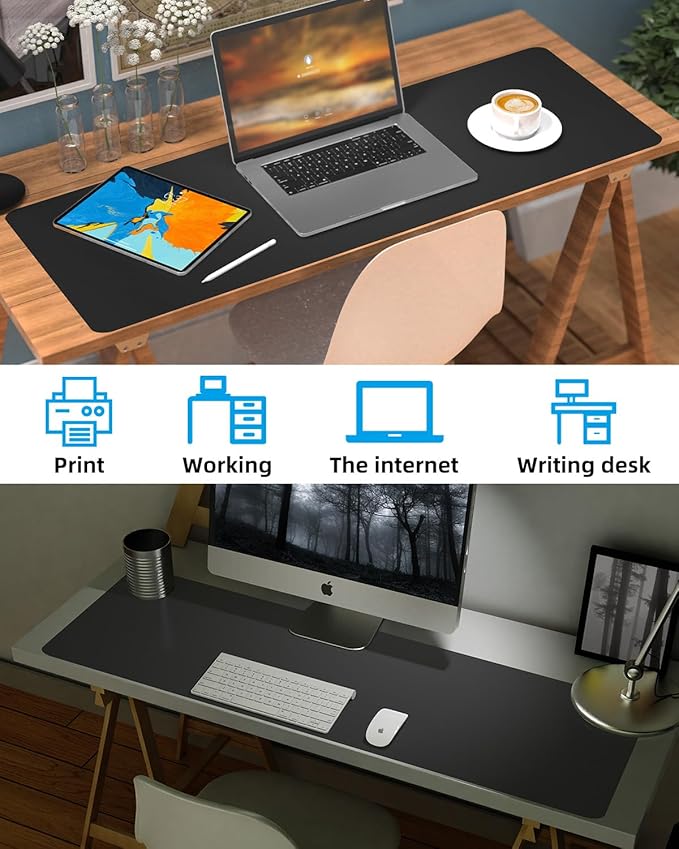 Desk mat Large, Leather Desk Pad Protector, Office Desk Mat, Mouse Pad - Image 7