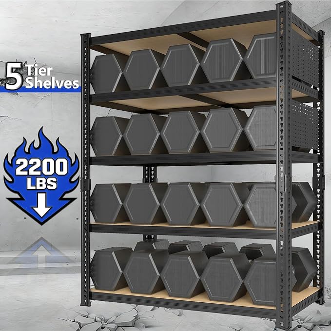 40''W Garage Storage Shelves, Storage Racks Shelving Units, Storage Shelves - Image 5