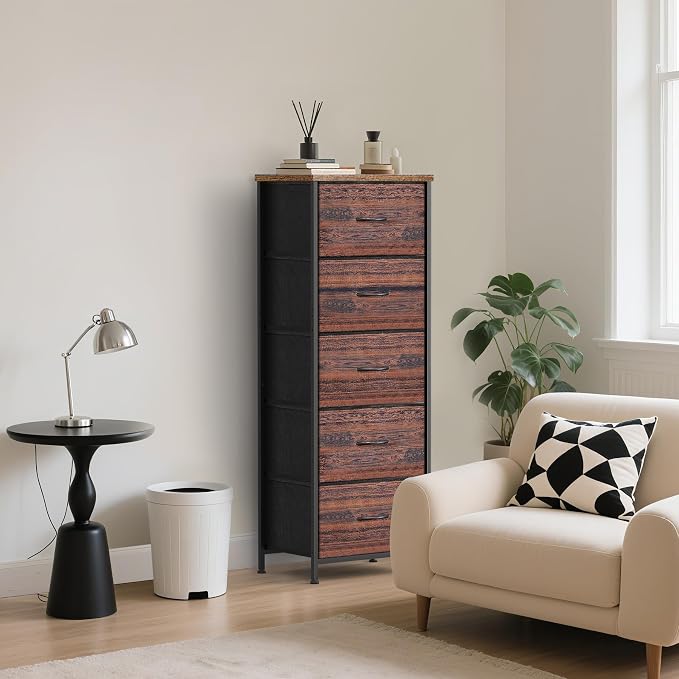5 Fabric Drawer Dresser for Bedroom, Chest of Drawers - Image 5