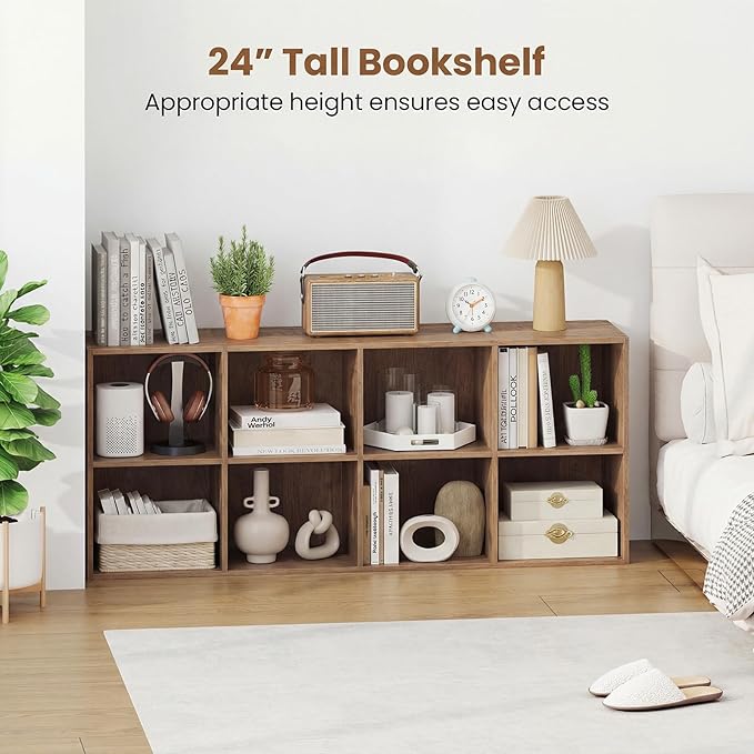 Giantex 8-Cube Bookcase, 3-Tier Cubby Bookshelf, Horizontal Vertical Display - Image 5