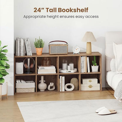 Giantex 8-Cube Bookcase, 3-Tier Cubby Bookshelf, Horizontal Vertical Display - Image 5