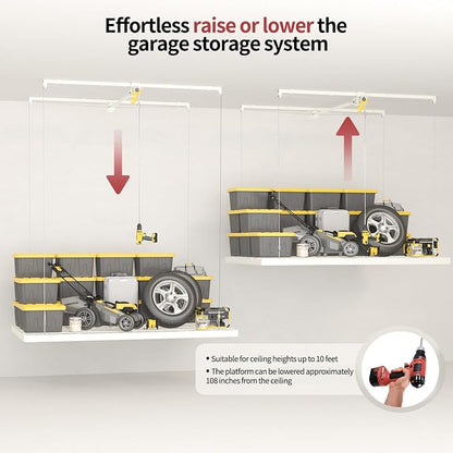 Garage Ceiling Storage Racks, Heavy-duty 4x8 FT Overhead Garage Storage Rack - Image 5
