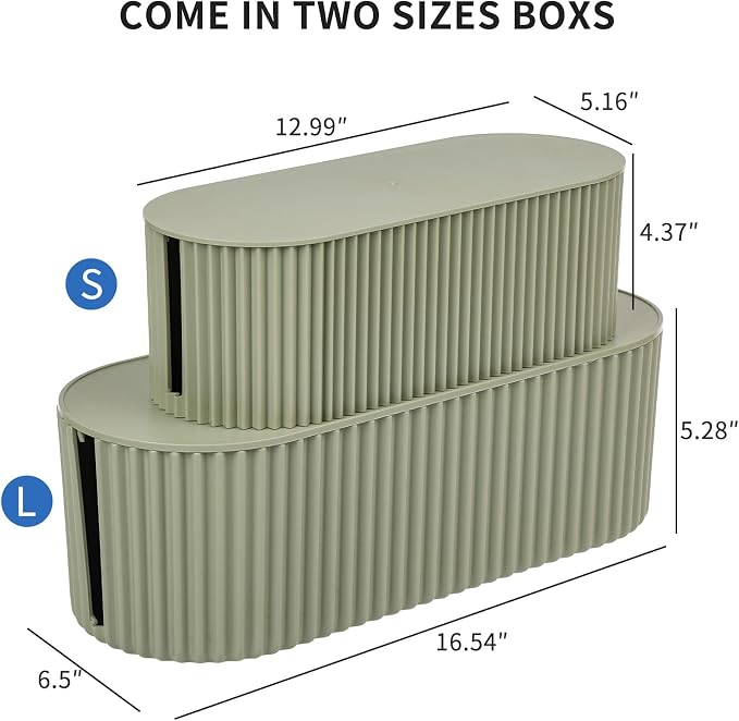 FABROK 2 Pack Cable Management Box, Cord Organizer Box - Image 2