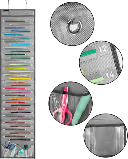 Hanging Pencil Holder Classroom Pencil Parking Pocket Chart Numbered Pencil - Image 4