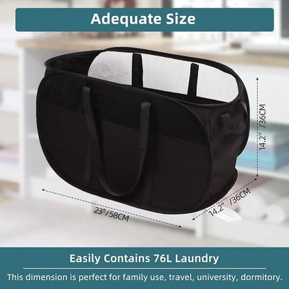 2 Pcs Collapsible Laundry Baskets, Tear Proof Pop Up Laundry Hamper - Image 4