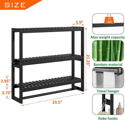RRX Bathroom Shelf Storage Organizer, Shelf 3-Tier Adjustable Layer, - Image 3