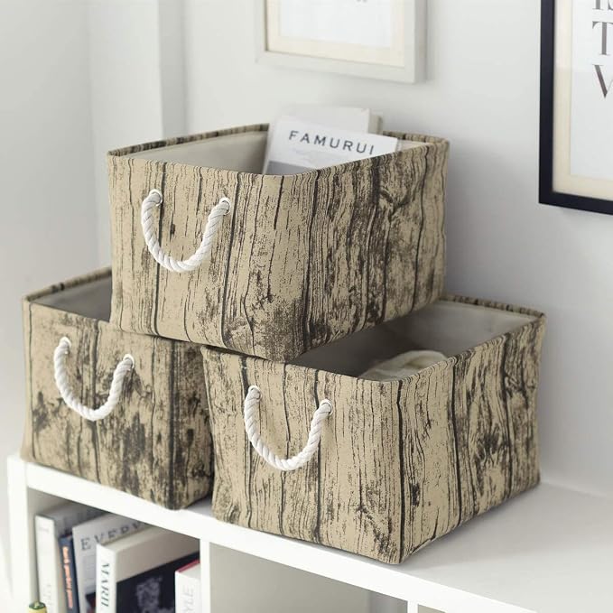 TcaFmac Fabric Storage Basket, Decorative Canvas Storage Bins Baskets - Image 5