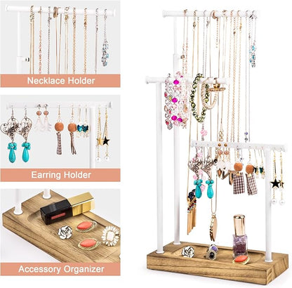 SRIWATANA Jewelry Organizer Display Extra Tall Necklace Holder 3 Tier Jewelry - Image 4