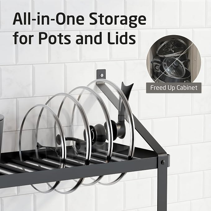 KES 150 lb High-Capacity Pot Rack Wall Mounted - Image 7