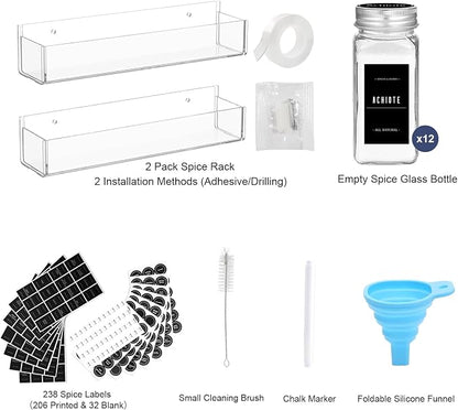 PMMASTO Adhesive Acrylic Spice Rack Organizer - Image 3