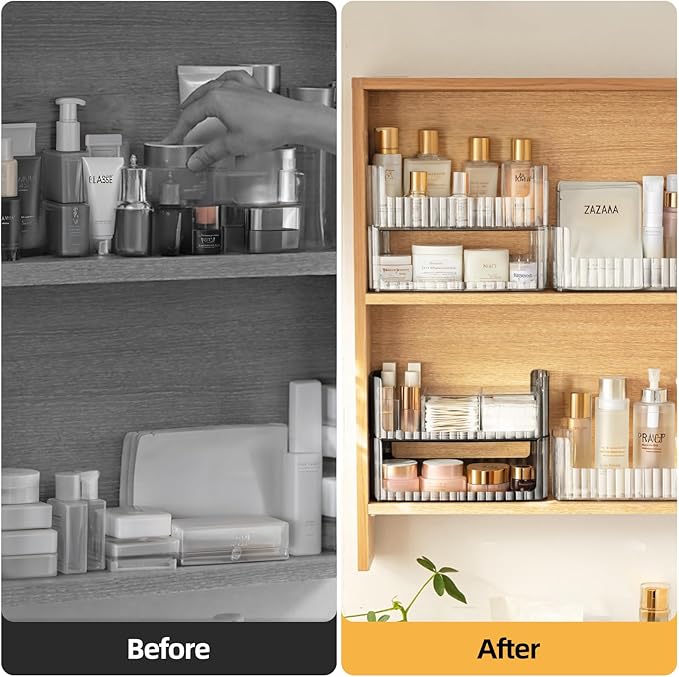 PAVSTINE 2-Tier Stackable Medicine Cabinet Organizer, Narrow Bathroom Makeup - Image 6
