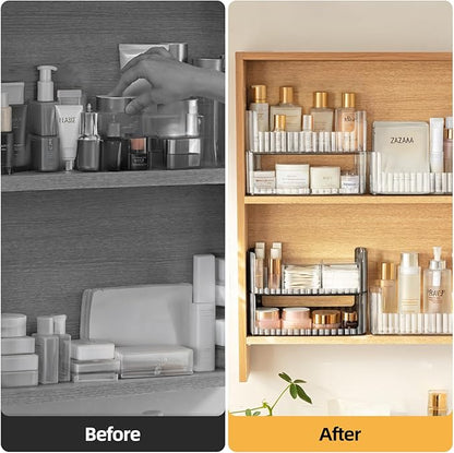 PAVSTINE 2-Tier Stackable Medicine Cabinet Organizer, Narrow Bathroom Makeup - Image 6