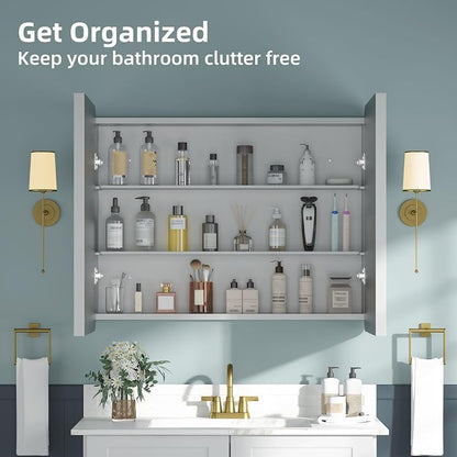 Bathroom Medicine Cabinet with Mirror 24x30Inch, Mirrored Cabinets with Sturdy - Image 8