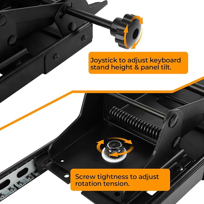 Keyboard Tray - Under Desk Keyboard Tray， 360° Adjustable Slide Out Keyboard - Image 5