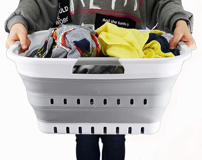 SAMMART Set of 2-30L Collapsible Plastic Laundry Basket - Image 5
