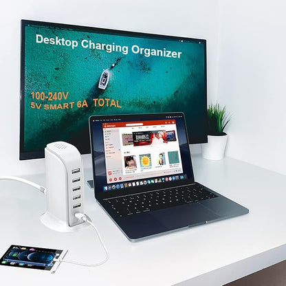 Charging Station for Multiple Devices 40W Upoy, Wall Charger Block 5 USB Ports - Image 5
