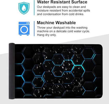 Gaming Mouse Pad – Large Extended Desk Mat35.43 x 15.75 in – Futuristic Black - Image 4