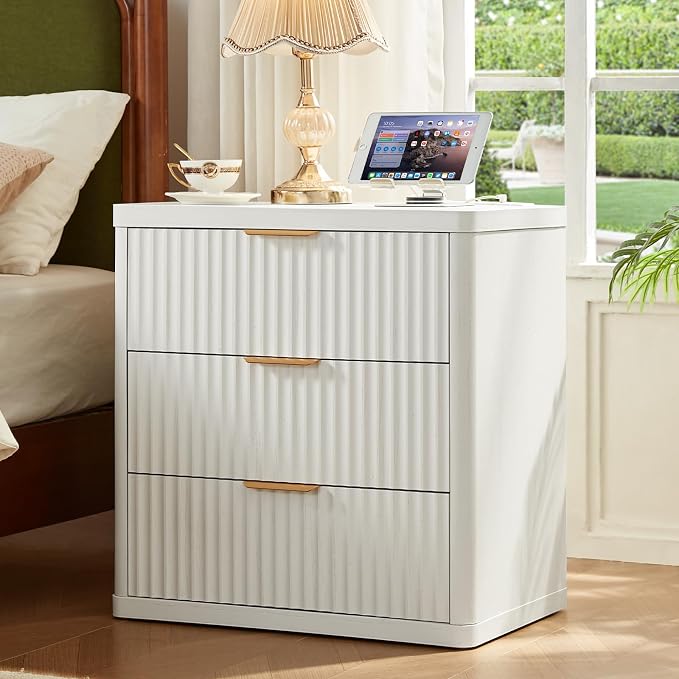 LEYAOYAO 23" Wide Fluted Night Stand by LEYAOYAO-Findtheshiningpointofyourideallife%EF%BC%81