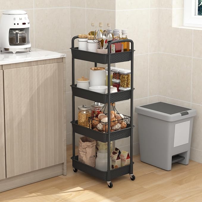 MOYIPIN 4-Tier Plastic Rolling Utility Cart - Image 6