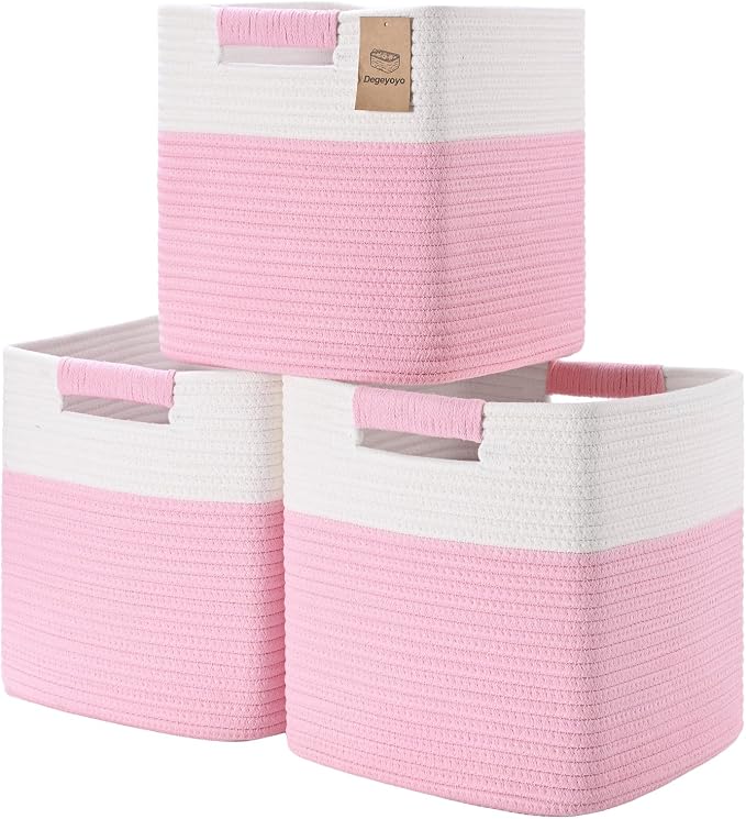 11 Inch Storage Cubes, 3 Pack Cube Storage Bins by Degeyoyo