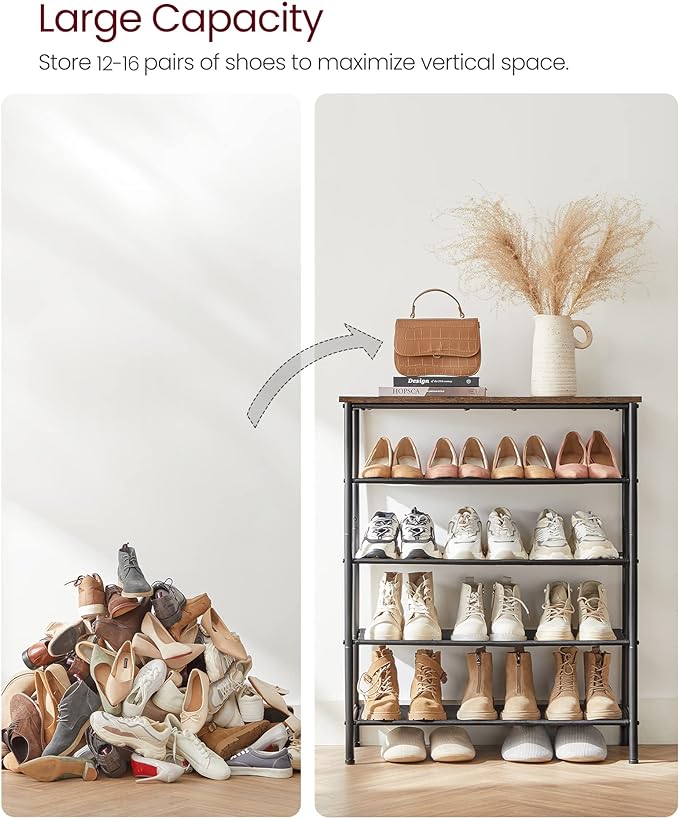 VASAGLE Shoe Rack, 5-Tier Shoe Storage Organizer - Image 6