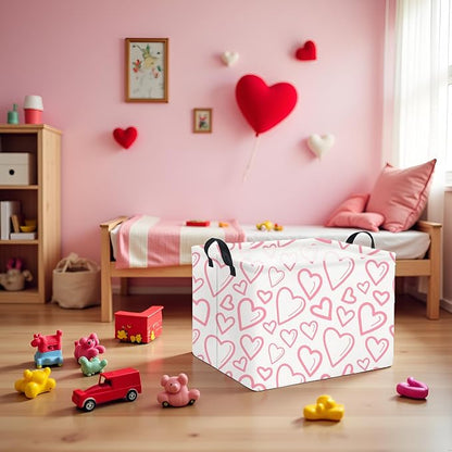 Rectangular Valentines Basket for Home Kitchen Girls Cute Kids Storage Bin - Image 2