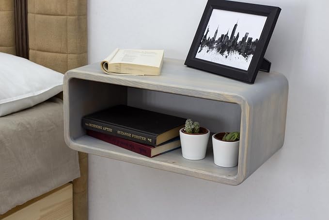 Floating Nightstand Wooden, Bedside Table, Nightstand Shelf, Wall Mounted - Image 5