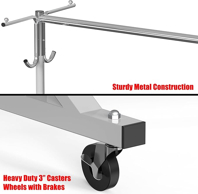 Simple Houseware Industrial Grade Z-Base Garment Rack, 500lb Load - Image 4