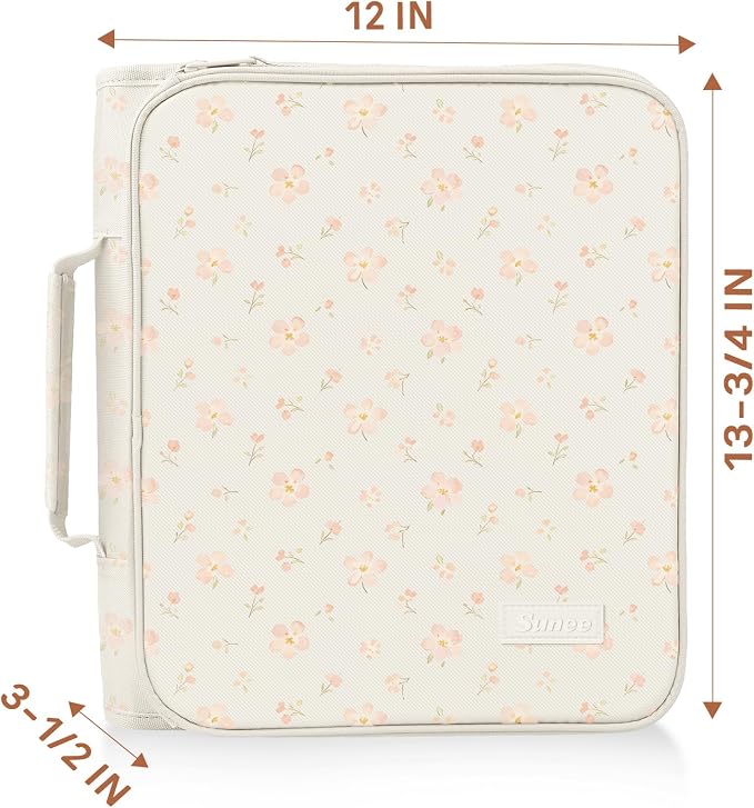 SUNEE Zippered Binder Bag with Handle, 2-Inch 3-Ring O-Ring, 500-Sheet Capacity - Image 6