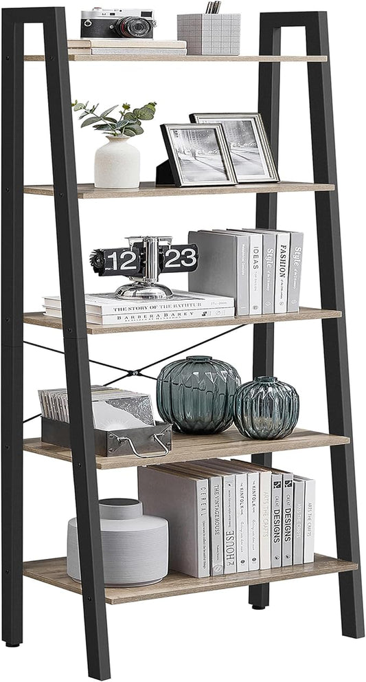 VASAGLE Ladder Shelf, 5-Tier Bookshelf, Storage Rack, Bookcase by VASAGLEbySONGMICSHOME
