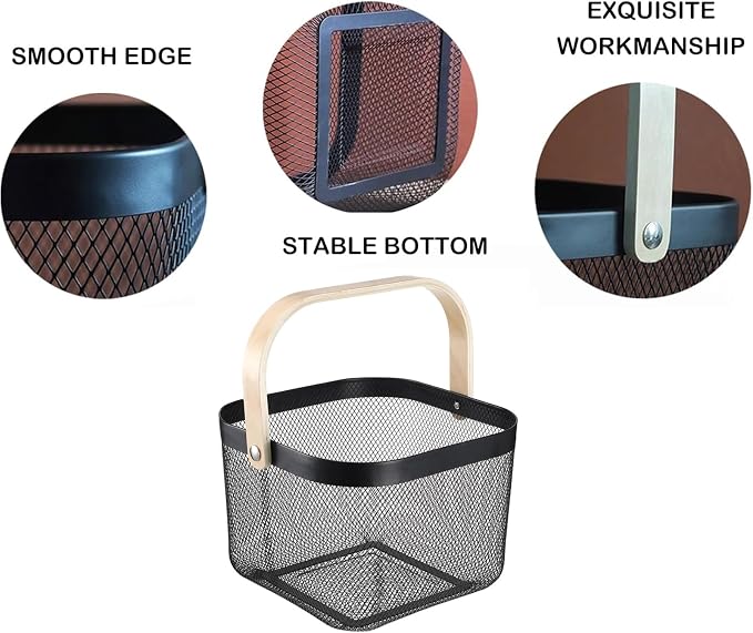 AJIODA Metal Mesh Wire Basket, Large Steel Basket - Image 4