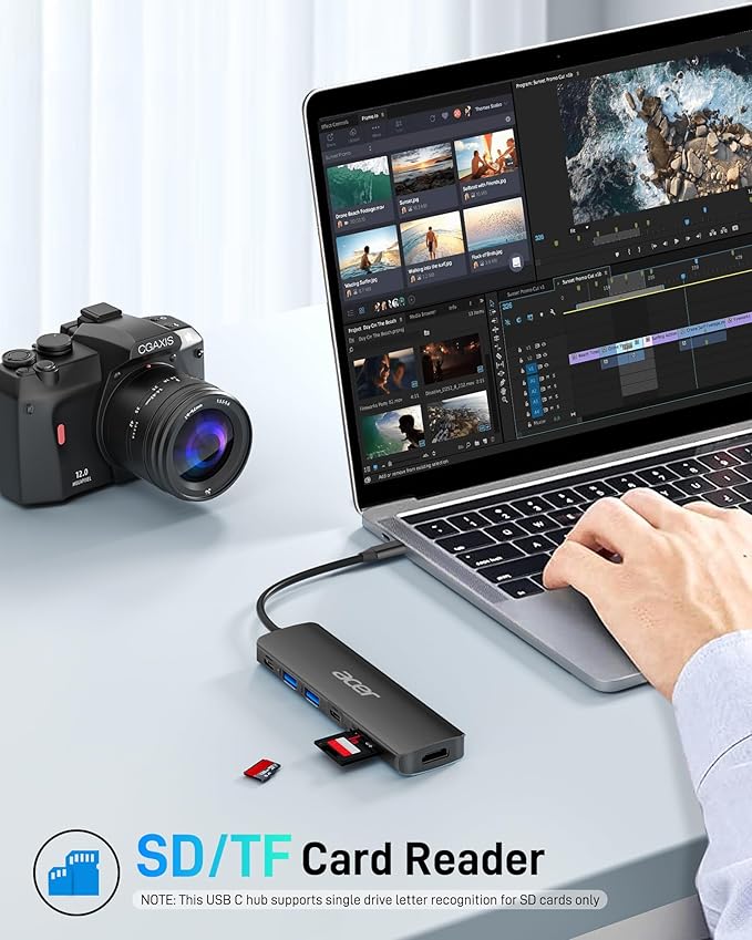Acer USB C Hub, 7 in 1 USB-C to HDMI Dock, 2 USBA 3.1 GEN1 and 5Gbps Type-C - Image 6