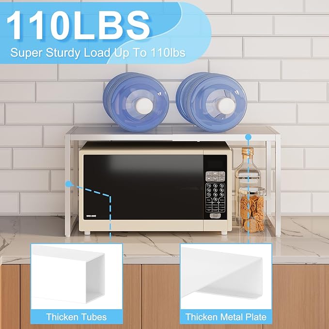 Expandable Kitchen Storage Shelves, 110LBS Heavy Duty Metal Shelving Units and - Image 3