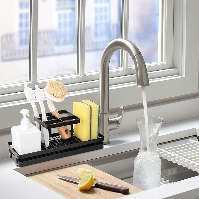 Toothbrush Holders Toothpaste Organizer Bathroom Accessories, Matte Black | - Image 5